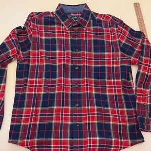 Woolrich Red and Blue Plaid Button-Down Shirt
